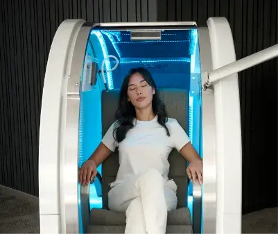HBOT pod woman sleeping - gallery side 2